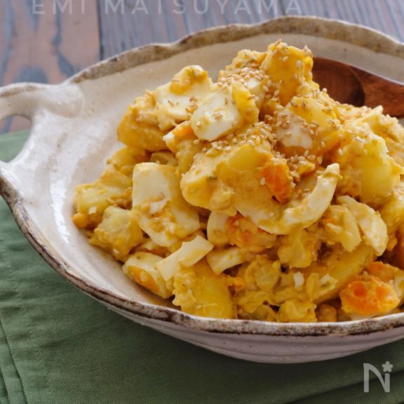 海苔の佃煮で＊和風海苔ごまマヨのポテトサラダ＊