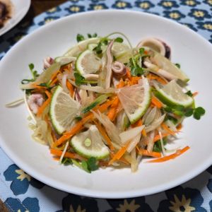 ななちゃんの作ってみた!投稿(たっぷり野菜とイカのレモンマリネ♡デパ地下級)