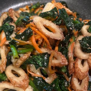 ねねこの作ってみた!投稿(【小松菜とちくわのごま油炒め】お弁当や作り置きにも◎)