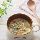 子どもも食べやすい。ごぼうとベーコンの豆乳スープ