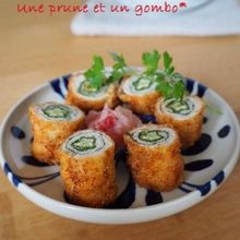 梅おろしでさっぱり、オクラのロールカツ