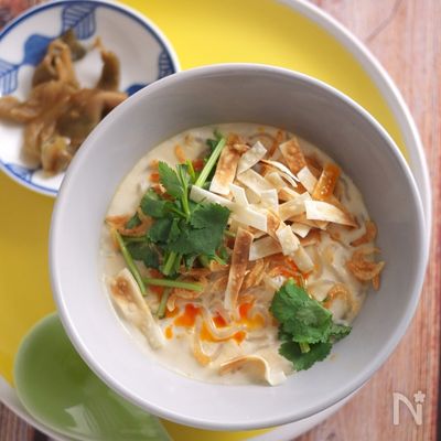 ヘルシー×たんぱく質!台湾風豆乳しらたき麺
