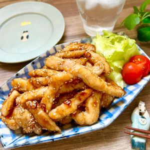 のりのり🐾🎀🤍の作ってみた!投稿(奪い合いになっちゃう美味しさ「鶏胸肉の甘辛スティックチキン」)