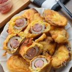 米粉でサクふわ♪
ウインナー入りちくわ豆腐フリッター