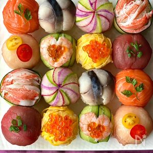 カラフル手まり寿司 | レシピサイトNadia