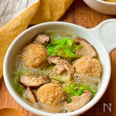 【かさ増し肉団子のコク旨春雨中華スープ】身体にやさしい♡