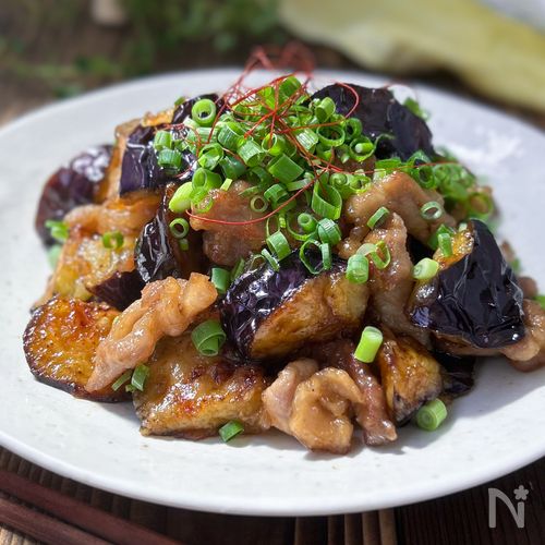 【豚こま肉とナスのさっぱり甘辛炒め】タレがたまらない♪