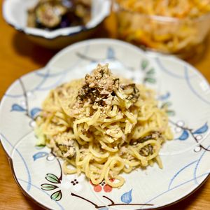 のりのり🐾🎀🤍の作ってみた!投稿(【5分で最強焼きそば】ツナと塩昆布焼きそば)