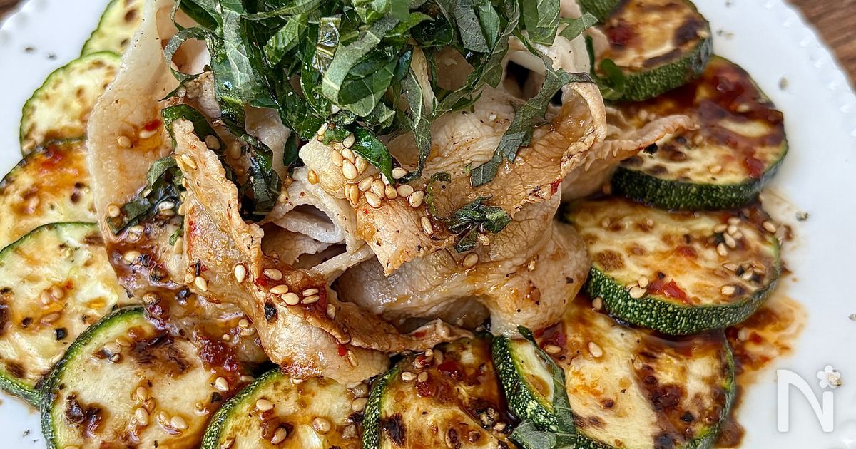 【豚しゃぶズッキーニの香味だれがけ】箸が止まらなくなる！