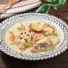 【鶏肉と根菜の酒粕クリーム煮】白ごはんにも合う優しい味