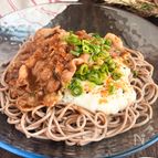 10分で簡単！がっつり肉乗せ♡とろろ蕎麦
