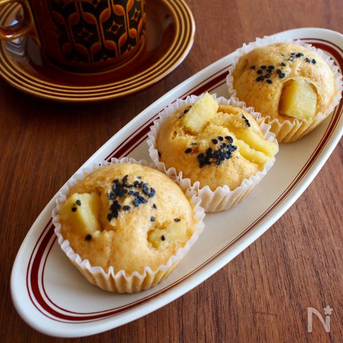 【さつまいも蒸しパン(焼きいもで)】フライパンで簡単おやつ♪