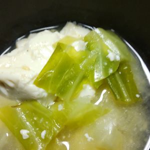 マルグリートの作ってみた!投稿(ごま油としょうがが香る♪『豆腐とキャベツのお味噌汁』)