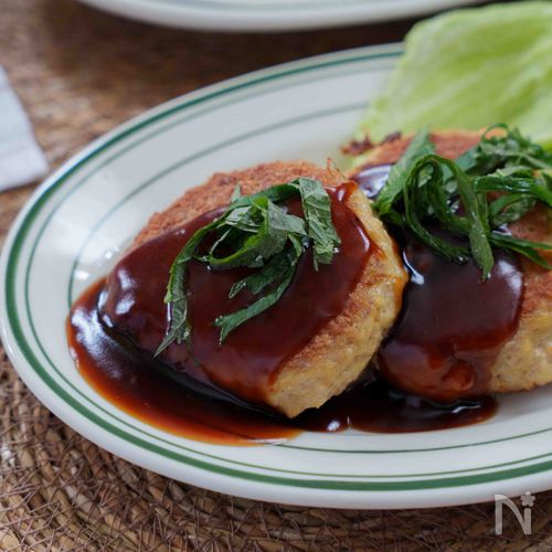 【豆腐ハンバーグ】ワンパンで作るかさましおかず