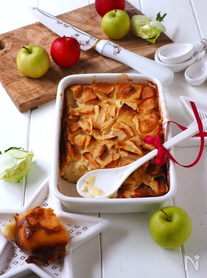 もっちりプリンケーキ！りんご🍎のファーブルトン