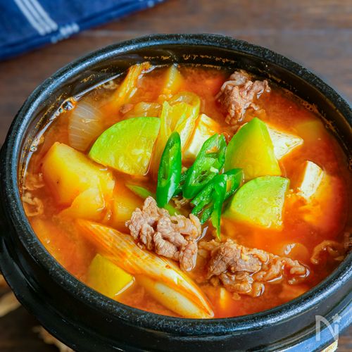 韓国味噌を使って本格牛肉テンジャンチゲ