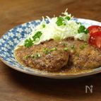 豚バーグ、野菜たっぷりのハンバーグです。