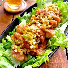 ごはんビールレタスが最高！絶品ネギだくじゅわじゅわ油淋鶏