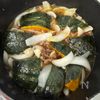 お惣菜屋さん風《かぼちゃと新玉♡こってりそぼろ煮》の工程3
