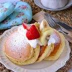 泡立てないスフレパンケーキ♪材料3つ♡あの食材で驚きの食感