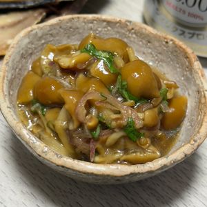 みーこの作ってみた!投稿(おつまみに！なめこの薬味和え)