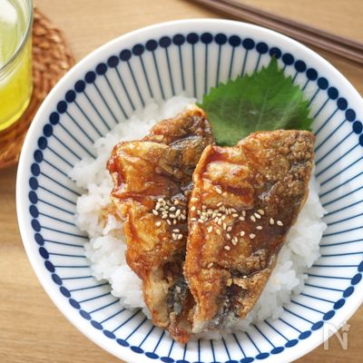 絶品甘辛ダレで♪アジのかば焼き丼【包丁不要・手間なし】