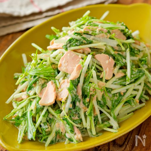 【水菜とツナのごまマヨサラダ】水菜余ってない？一瞬で完食