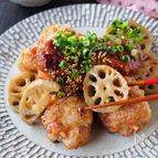 【甘酢タレでご飯が進む】シャキッとれんこんと鶏肉のポン酢炒め