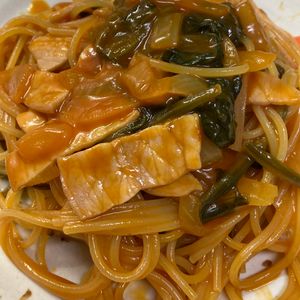 1203815の作ってみた!投稿(ワンパン10分！別茹で不要ナポリタン)