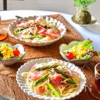 おもてなしにも！佐賀県アスパラと生ハムのオイルパスタ
