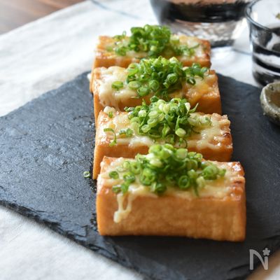 おうち居酒屋♪厚揚げの味噌チーズ焼き