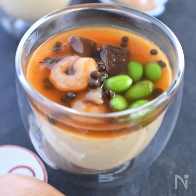【レンジで簡単！】実山椒あんかけ茶碗蒸し