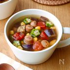 【夏野菜のさっぱりコンソメスープ】彩り鮮やか♪