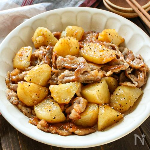 【てりうま！豚こま肉じゃがバター】時短で子どもも好きな味♡