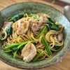 鶏肉とほうれん草のバタぽんパスタ