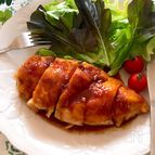 マヨ効果で柔らか美味しい♡鶏むね肉の黒酢照り焼き