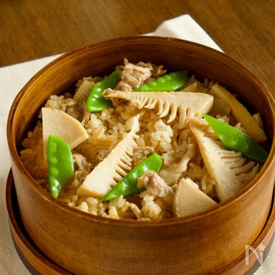 たけのこと豚肉の炊き込みご飯