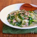 レンジで簡単！豚バラにらキャベツの旨塩煮