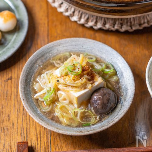 【豆腐とツナのとろみ鍋】身近な材料で♪