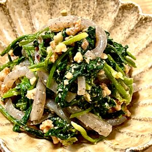 michuの作ってみた!投稿(ヘルシー和食の惣菜♪ほうれん草と蒟蒻のくるみ胡麻味噌和え😋)