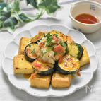 厚揚げとズッキーニの揚げ出し風＊おろし梅麺つゆ