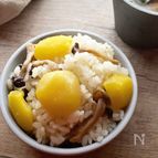 栗ときのこのお手軽炊き込みご飯