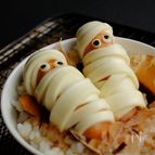 ハロウィン気分なデコ朝食☆ミイラ男のねこまんま！