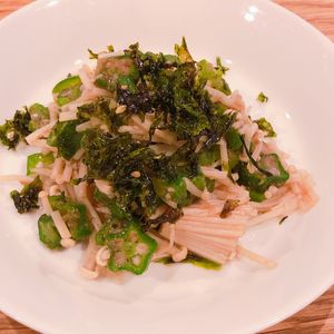ミルクの作ってみた!投稿(レンジで3分！【オクラとえのきのおかかぽん酢和え】腸活にも◎)