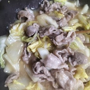 1207859の作ってみた!投稿(ワンパン10分！【豚こま肉と白菜の麻婆炒め】ご飯すすむ♩)