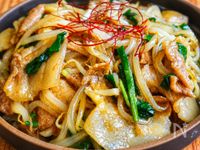 【豚バラニラもやしのオイスター炒め】ご飯が進むガッツリおかず