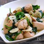 鶏肉とほうれん草のガリバタ炒め
