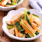 レンジでじゅわっと♡『小松菜とにんじんと油揚げの煮浸し』