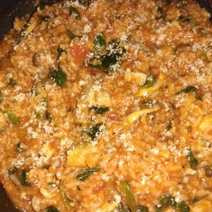 lalilulelonの作ってみた!投稿(スキレットで作るチキンライス風リゾット)