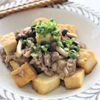 厚揚げと豚肉の味噌マヨ炒め